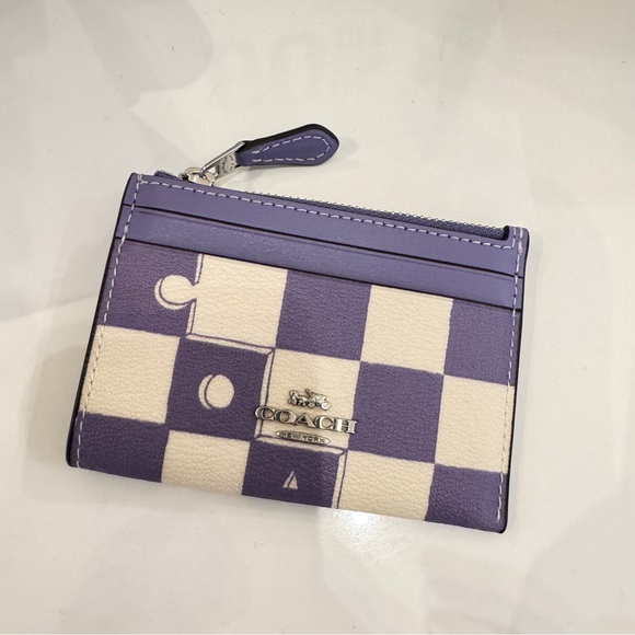 coach Mini Skinny Id Case With Checkerboard Print cr825 - Picture 1 of 5